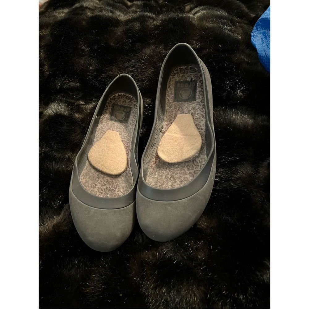 Crocs black slip on ballet flats, shoes, size 10